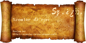 Szemler Áron névjegykártya